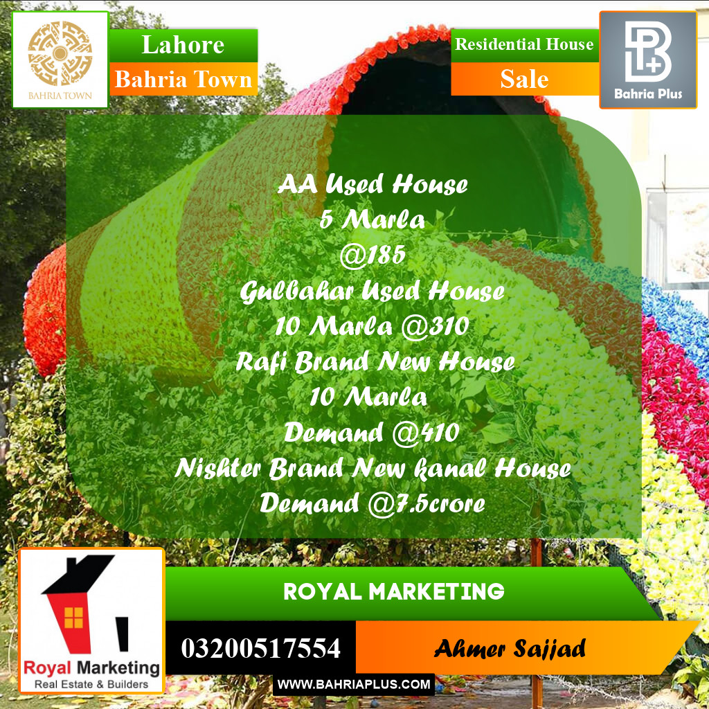 Residential House for Sale in Bahria Town, Lahore - (BP-261253)