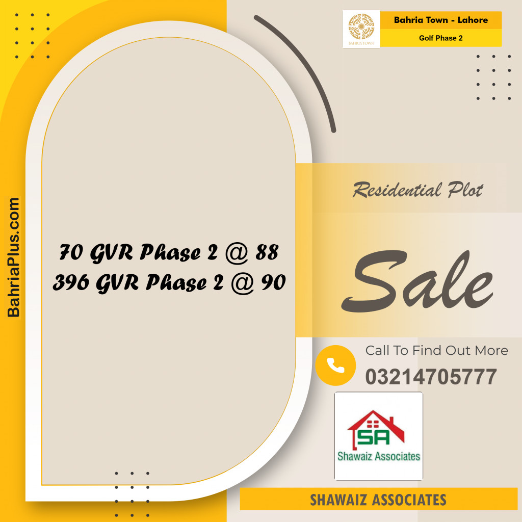 10 Marla Residential Plot for Sale in Golf Phase 2 -  Bahria Town, Lahore - (BP-261297)