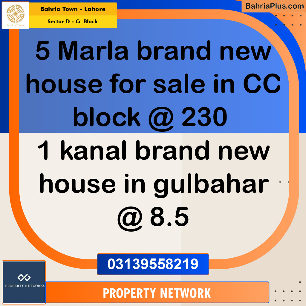 5 Marla Residential House for Sale in Sector D - CC Block -  Bahria Town, Lahore - (BP-261410)