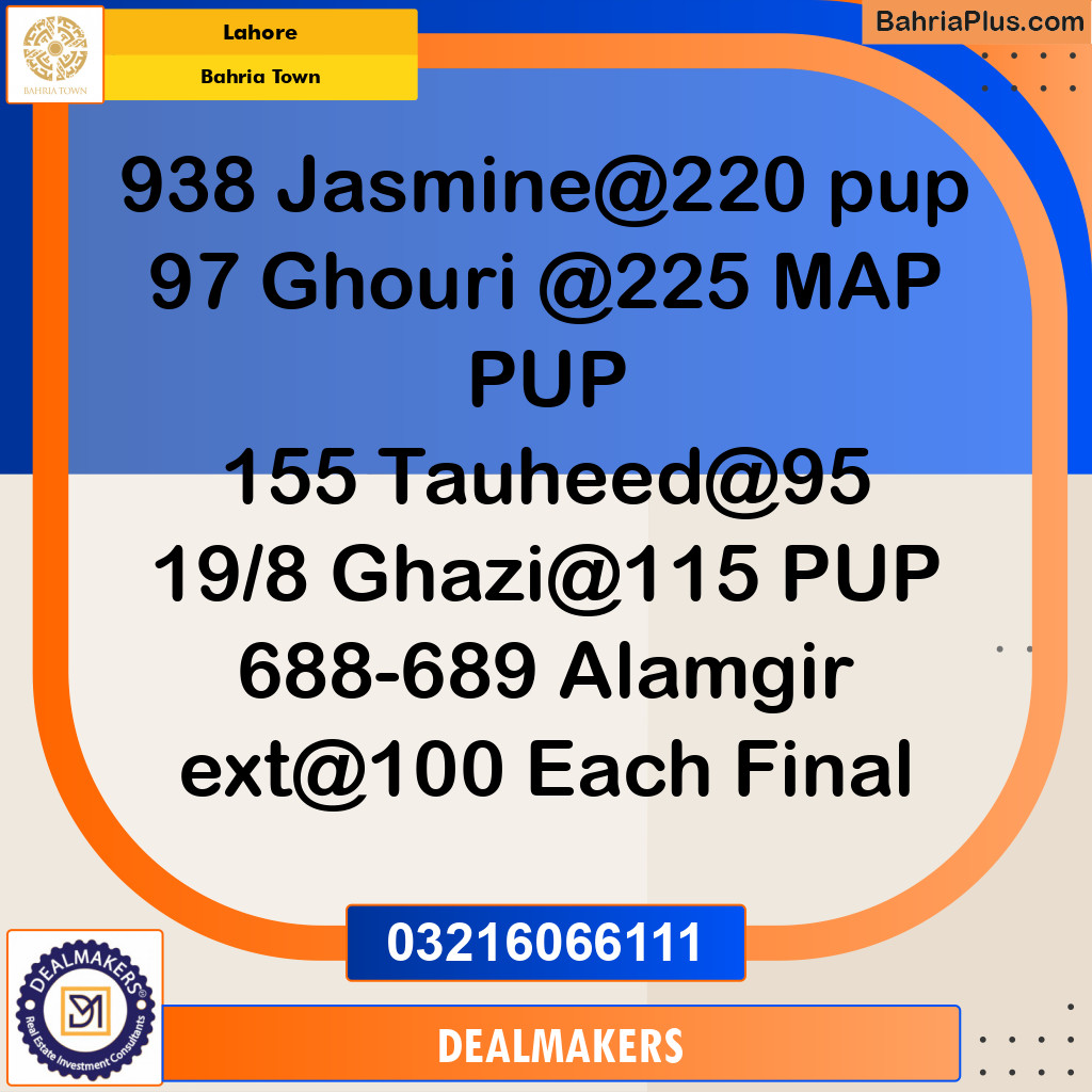 Residential Plot for Sale in Bahria Town, Lahore - (BP-261482)