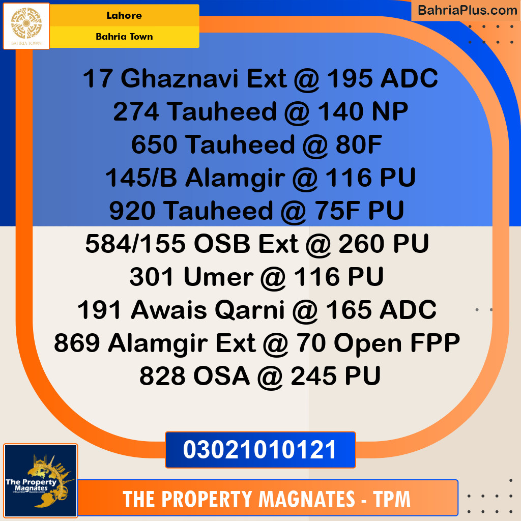 Residential Plot for Sale in Bahria Town, Lahore - (BP-261534)