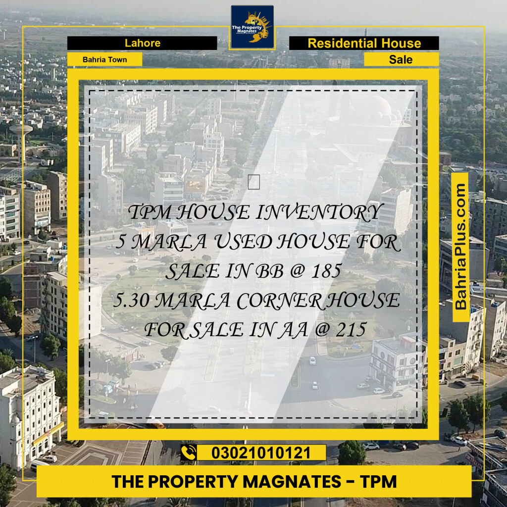 Residential House for Sale in Bahria Town, Lahore - (BP-261536)