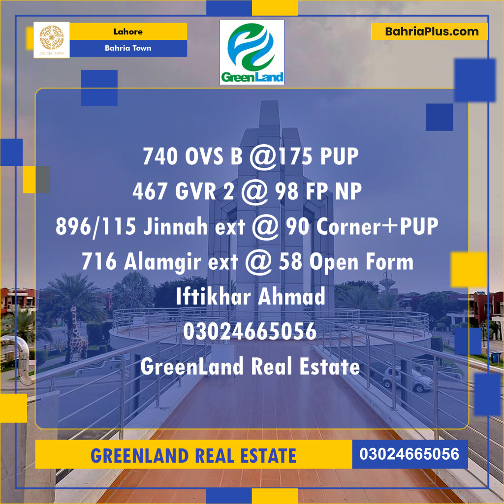 Residential Plot for Sale in Bahria Town, Lahore - (BP-261546)