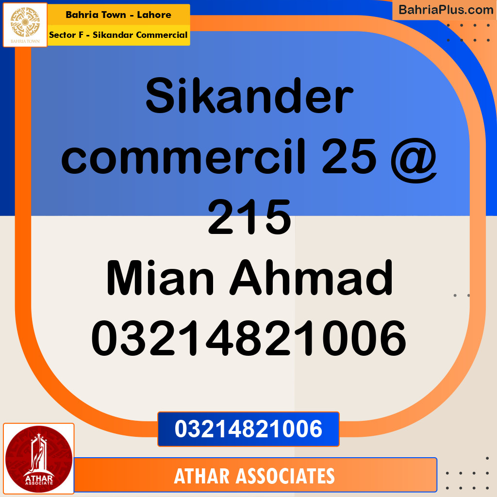 5 Marla Commercial Plot for Sale in Sector F - Sikandar Commercial -  Bahria Town, Lahore - (BP-261591)