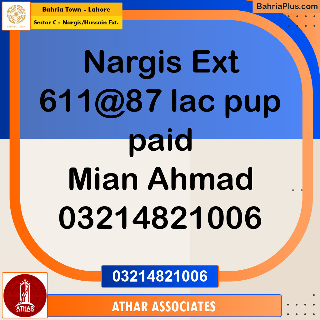 10 Marla Residential Plot for Sale in Sector C - Nargis/Hussain Ext. -  Bahria Town, Lahore - (BP-261593)