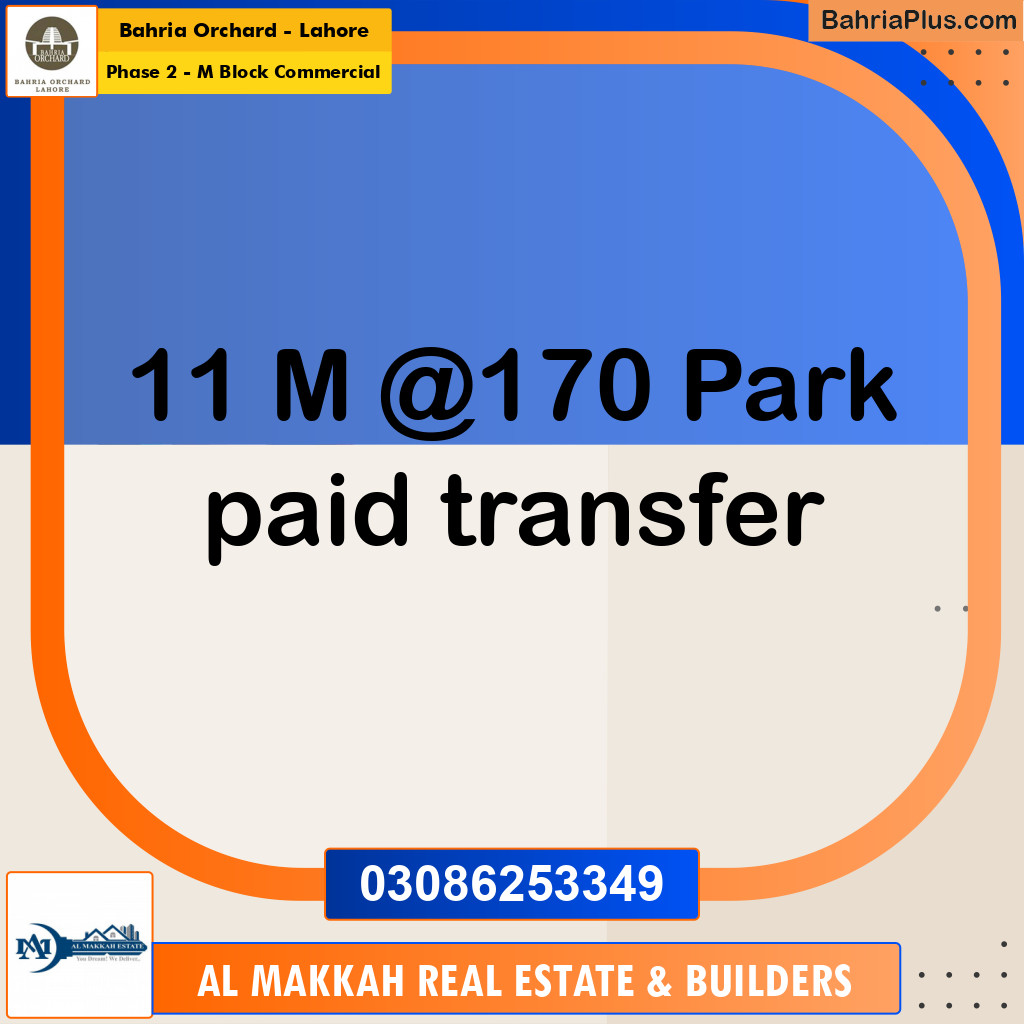 5 Marla Commercial Plot for Sale in Phase 2 - M Block Commercial -  Bahria Orchard, Lahore - (BP-261626)