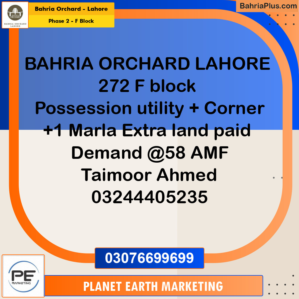 5 Marla Residential Plot for Sale in Phase 2 - F Block -  Bahria Orchard, Lahore - (BP-261670)