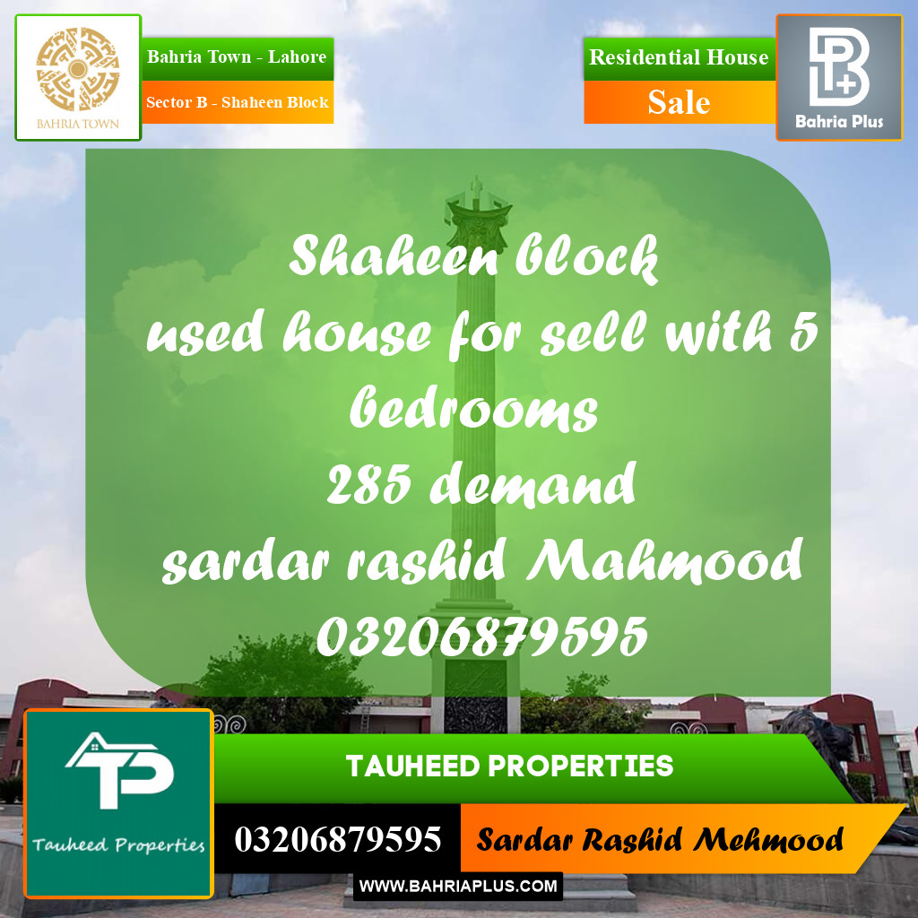 10 Marla Residential House for Sale in Sector B - Shaheen Block -  Bahria Town, Lahore - (BP-261779)