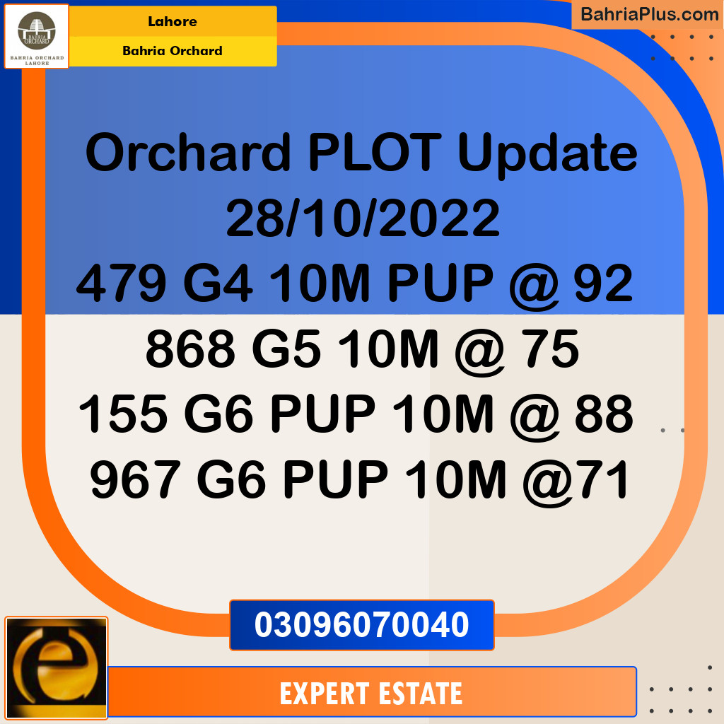 10 Marla Residential Plot for Sale in Bahria Orchard, Lahore - (BP-261790)