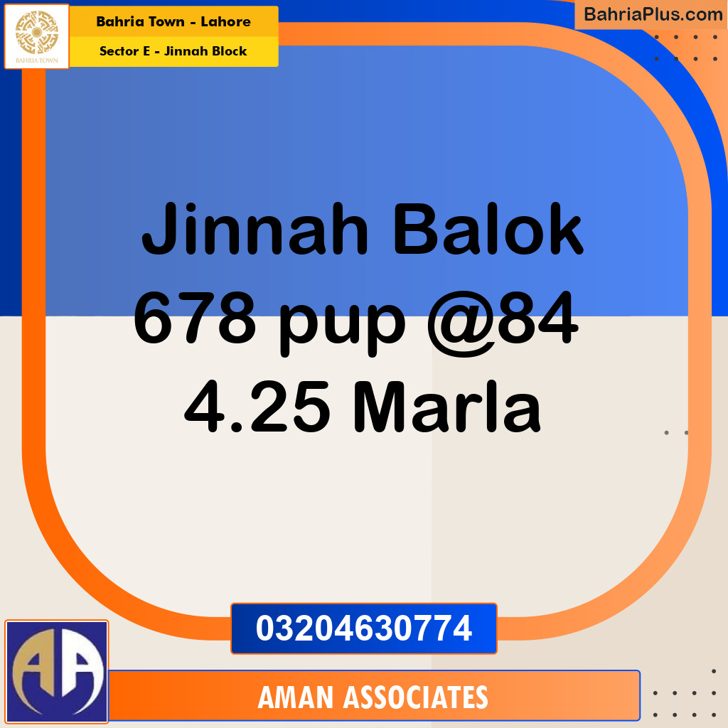5 Marla Residential Plot for Sale in Sector E - Jinnah Block -  Bahria Town, Lahore - (BP-261815)