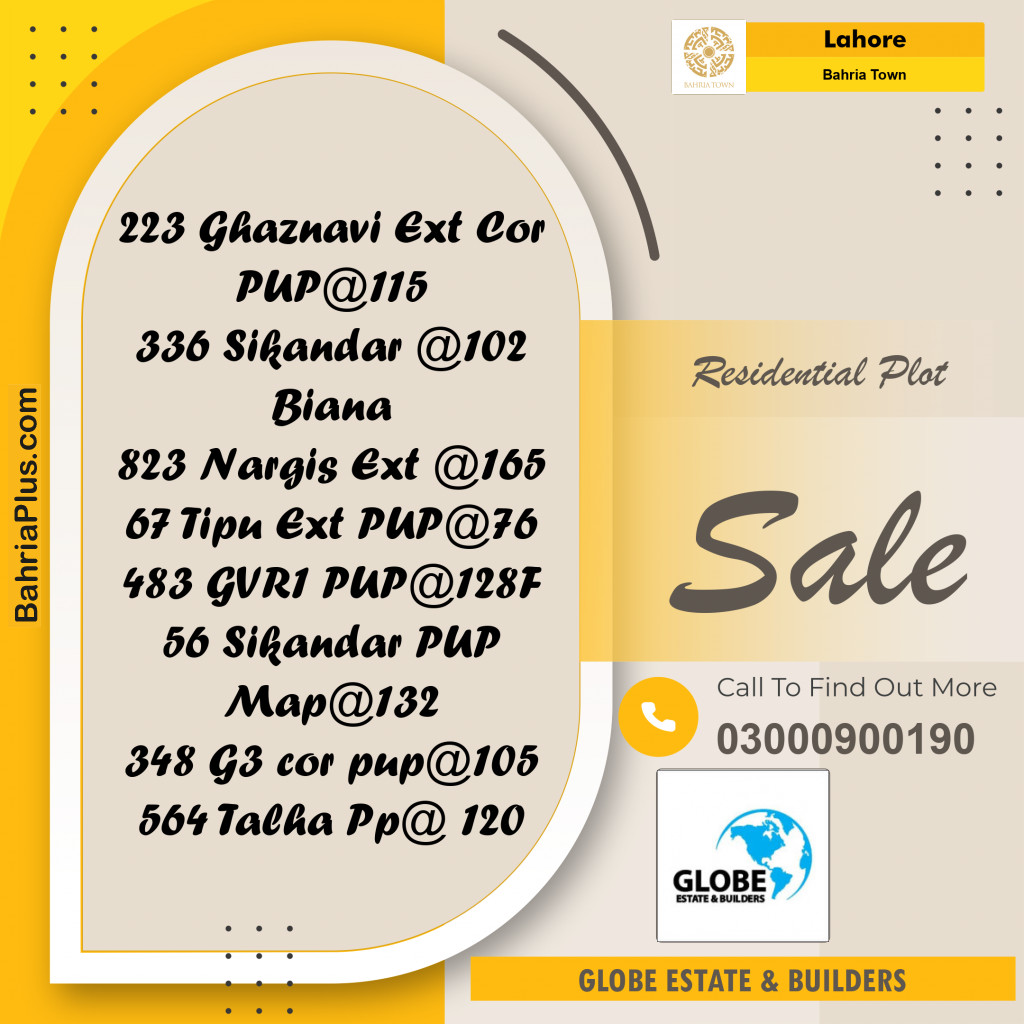 Residential Plot for Sale in Bahria Town, Lahore - (BP-261825)