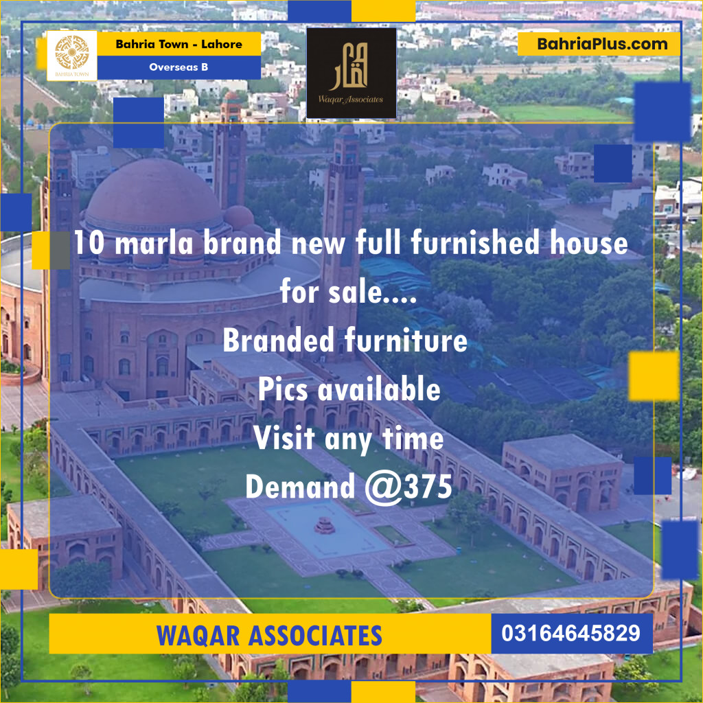 10 Marla Residential House for Sale in Overseas B -  Bahria Town, Lahore - (BP-261832)