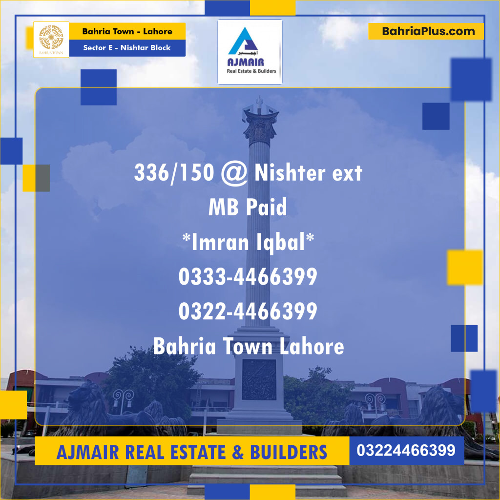 5 Marla Residential Plot for Sale in Sector E - Nishtar Block -  Bahria Town, Lahore - (BP-261896)