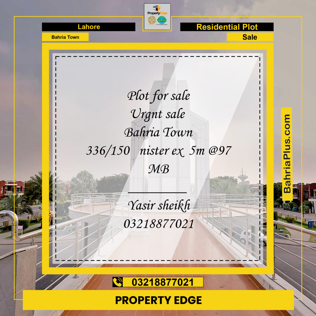 Residential Plot for Sale in Bahria Town, Lahore - (BP-261926)