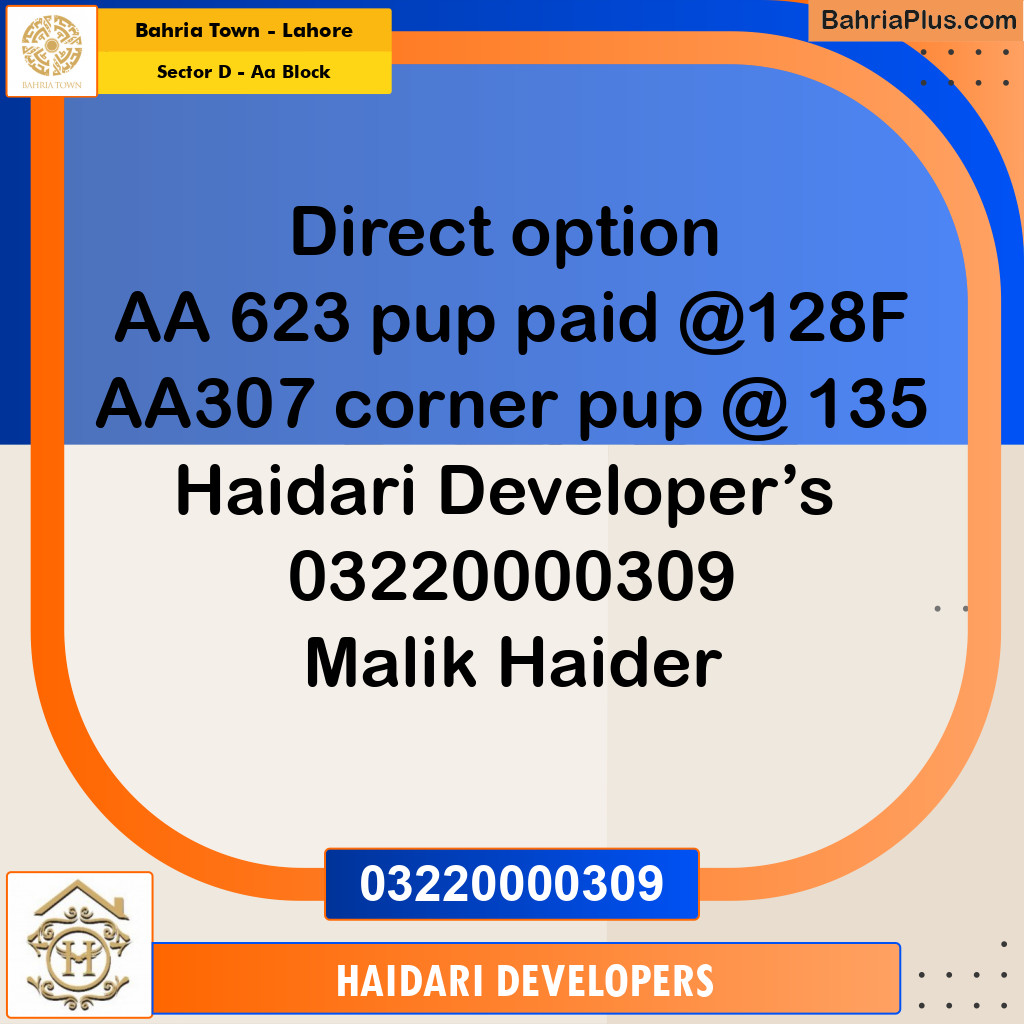 5 Marla Residential Plot for Sale in Sector D - AA Block -  Bahria Town, Lahore - (BP-261927)