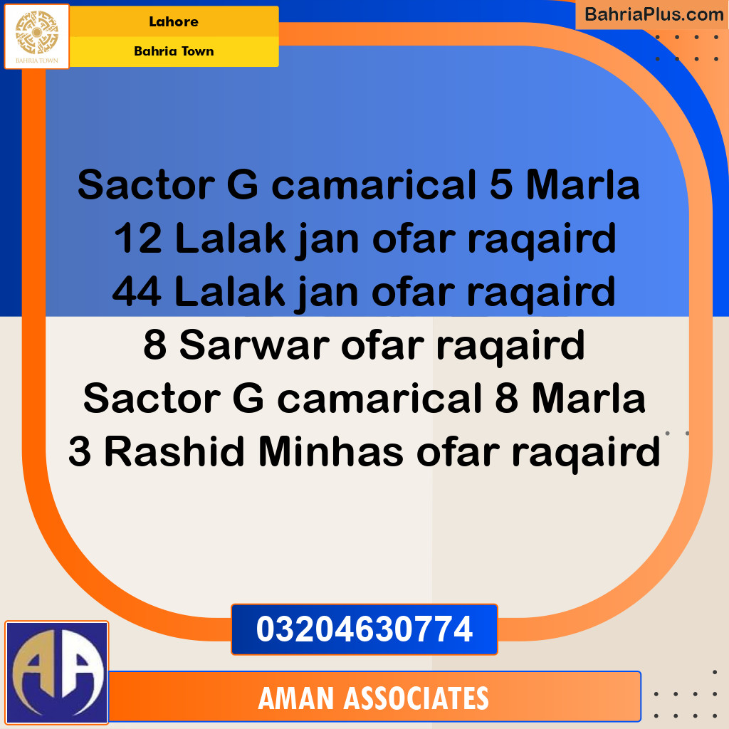 5 Marla Commercial Plot for Sale in Bahria Town, Lahore - (BP-261931)