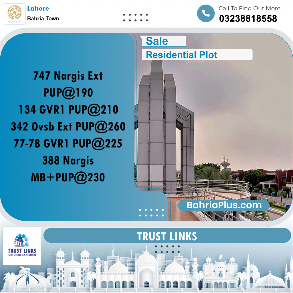 Residential Plot for Sale in Bahria Town, Lahore - (BP-261977)