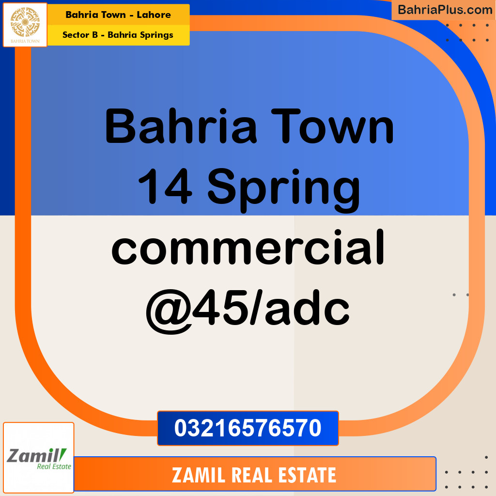 1.66 Marla Residential Plot for Sale in Sector B - Bahria Springs -  Bahria Town, Lahore - (BP-262011)