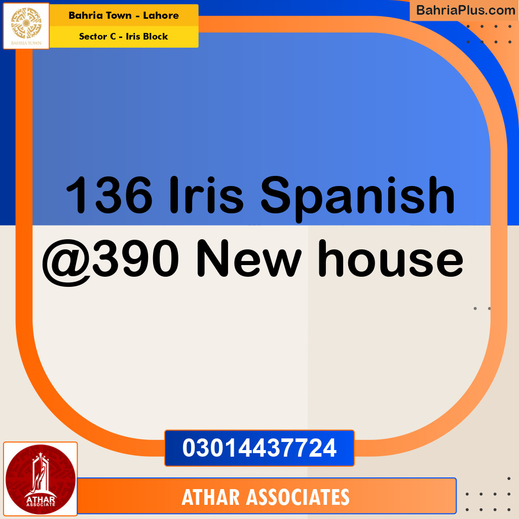 Residential House for Sale in Sector C - Iris Block -  Bahria Town, Lahore - (BP-262014)