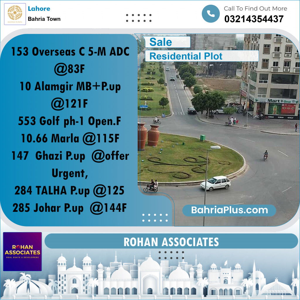 5 Marla Residential Plot for Sale in Bahria Town, Lahore - (BP-262153)
