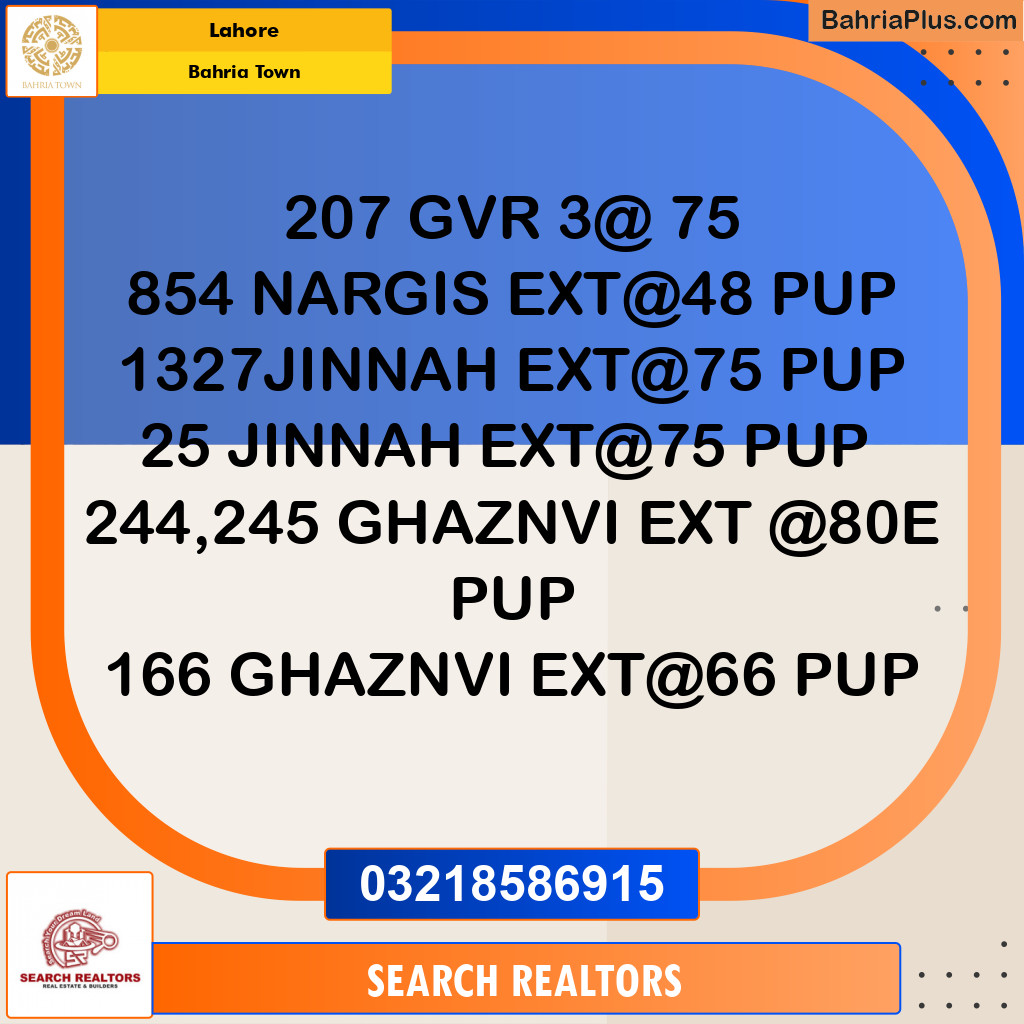 Residential Plot for Sale in Bahria Town, Lahore - (BP-262190)