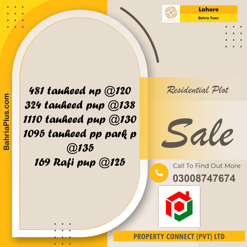 Residential Plot for Sale in Bahria Town, Lahore - (BP-262196)