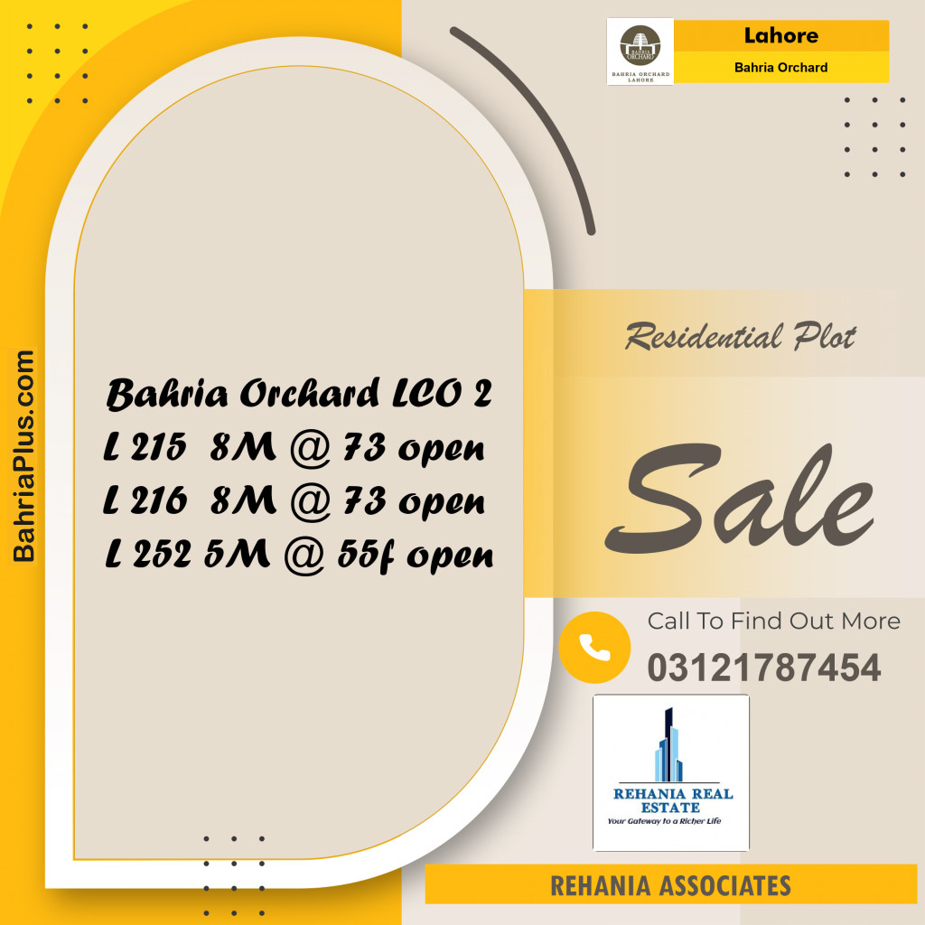 Residential Plot for Sale in Bahria Orchard, Lahore - (BP-262220)