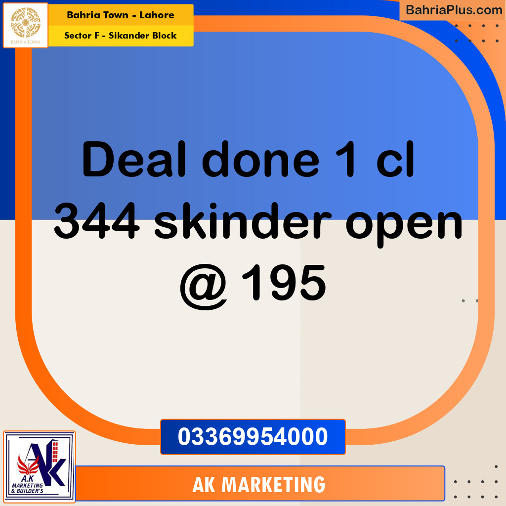 1 Kanal Residential Plot for Sale in Sector F - Sikander Block -  Bahria Town, Lahore - (BP-262228)