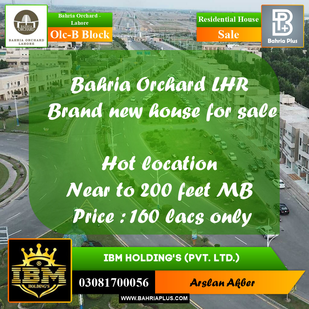 5 Marla Residential House for Sale in OLC-B Block -  Bahria Orchard, Lahore - (BP-262243)