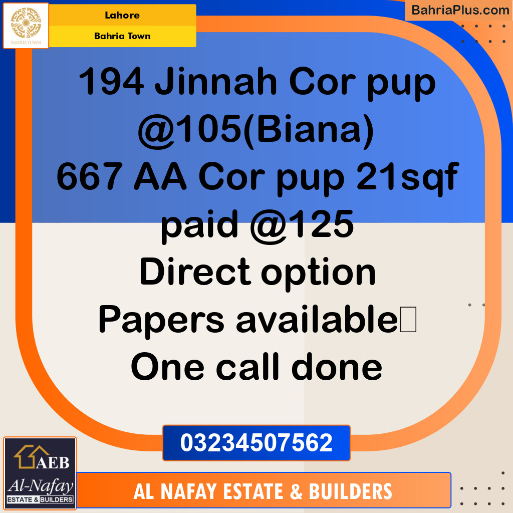 Residential Plot for Sale in Bahria Town, Lahore - (BP-262250)