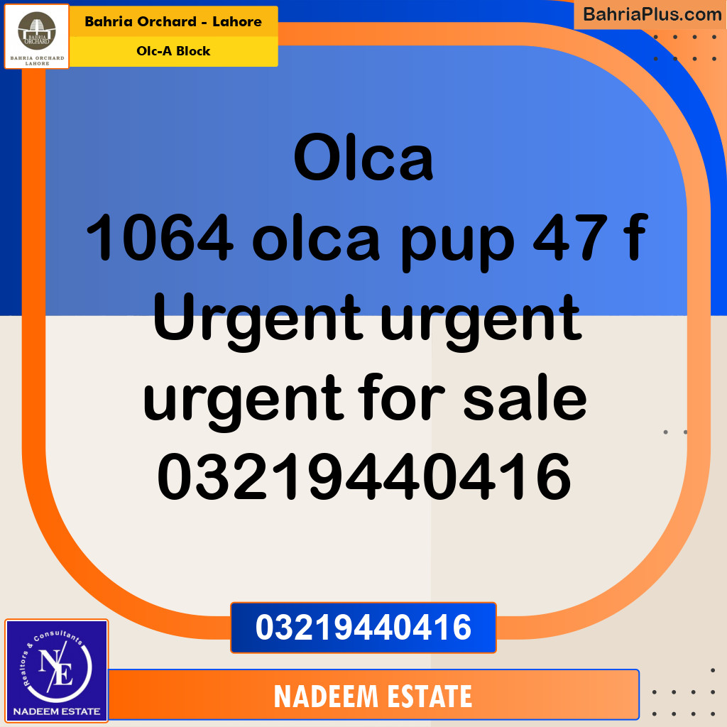 Residential Plot for Sale in OLC-A Block -  Bahria Orchard, Lahore - (BP-262275)