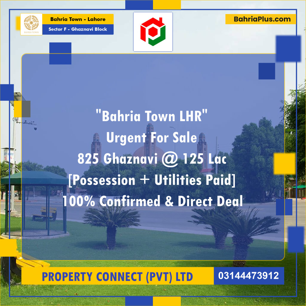 10 Marla Residential Plot for Sale in Sector F - Ghaznavi Block -  Bahria Town, Lahore - (BP-262306)
