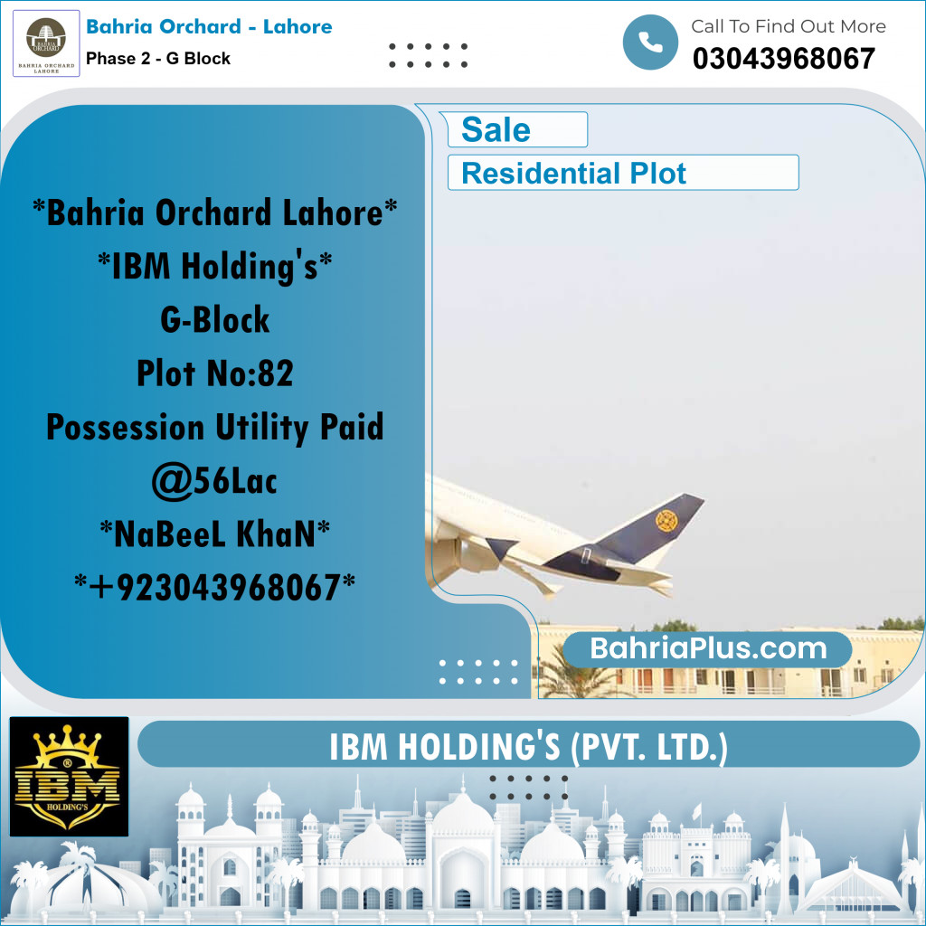 5 Marla Residential Plot for Sale in Phase 2 - G Block -  Bahria Orchard, Lahore - (BP-262377)