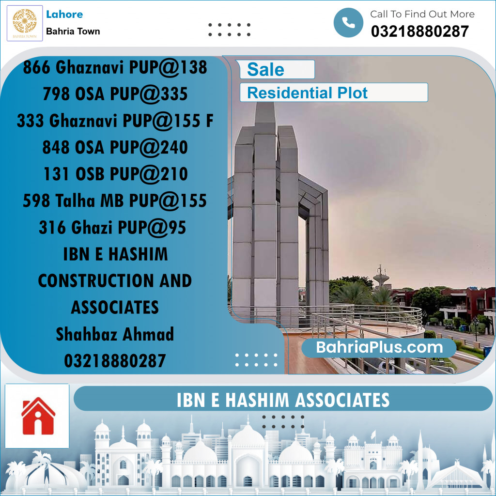 Residential Plot for Sale in Bahria Town, Lahore - (BP-262415)