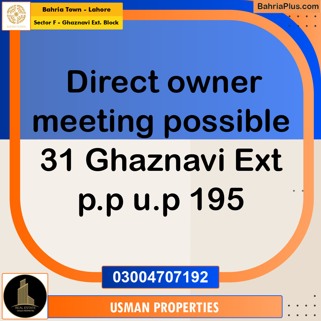 1 Kanal Residential Plot for Sale in Sector F - Ghaznavi Ext. Block -  Bahria Town, Lahore - (BP-262421)