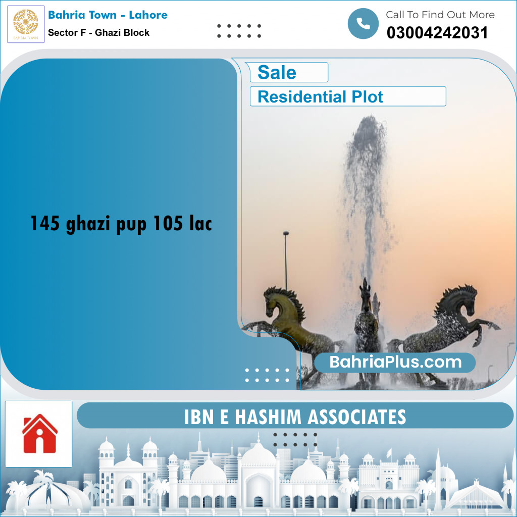 10 Marla Residential Plot for Sale in Sector F - Ghazi Block -  Bahria Town, Lahore - (BP-262430)