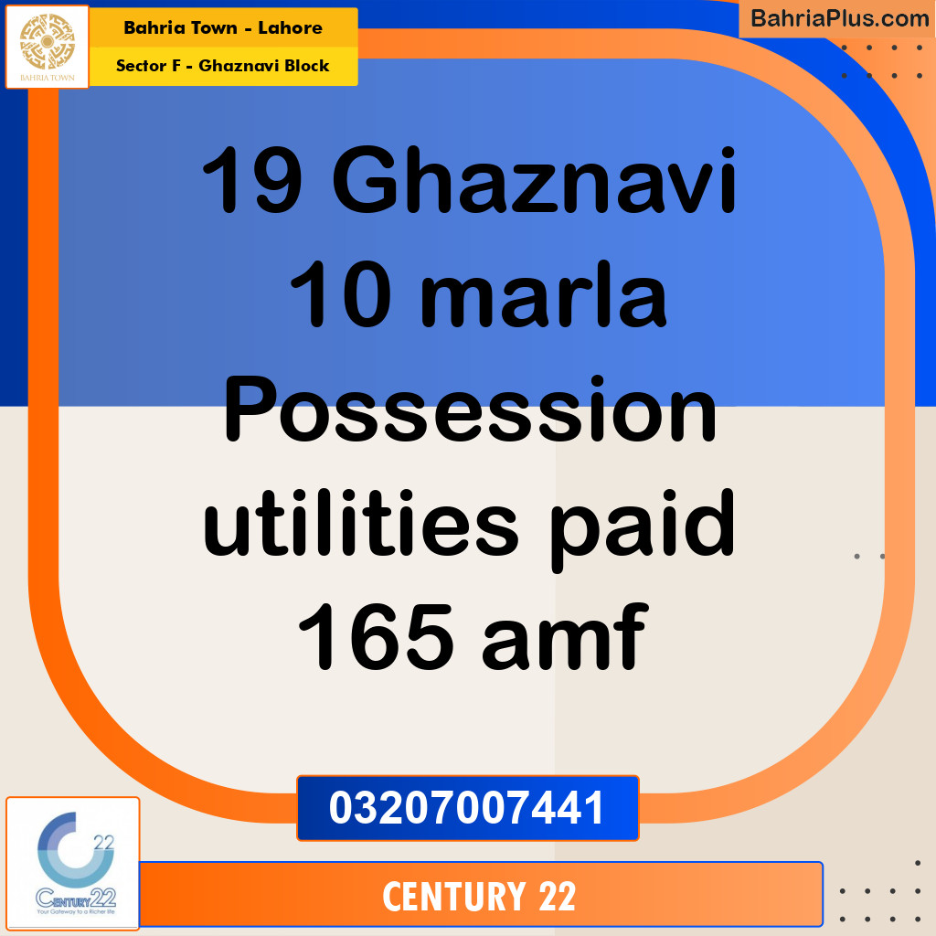 10 Marla Residential Plot for Sale in Sector F - Ghaznavi Block -  Bahria Town, Lahore - (BP-262435)