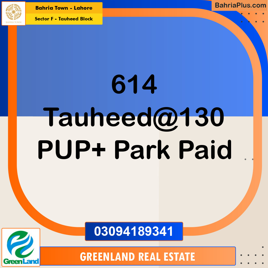 10 Marla Residential Plot for Sale in Sector F - Tauheed Block -  Bahria Town, Lahore - (BP-262456)
