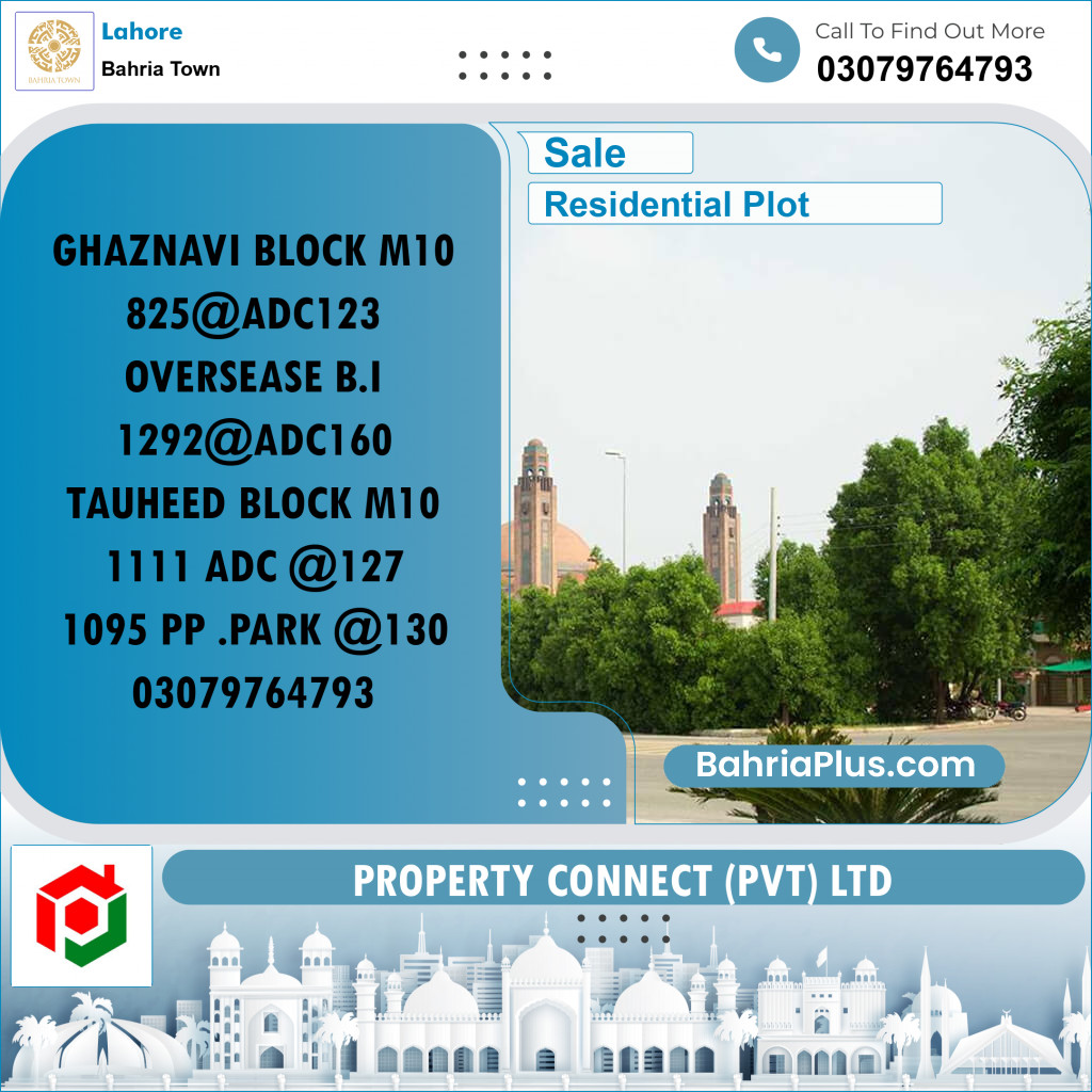 Residential Plot for Sale in Bahria Town, Lahore - (BP-262486)