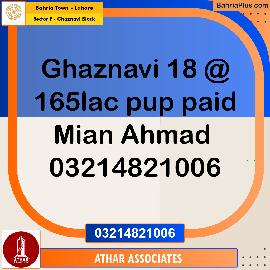 10 Marla Residential Plot for Sale in Sector F - Ghaznavi Block -  Bahria Town, Lahore - (BP-262491)