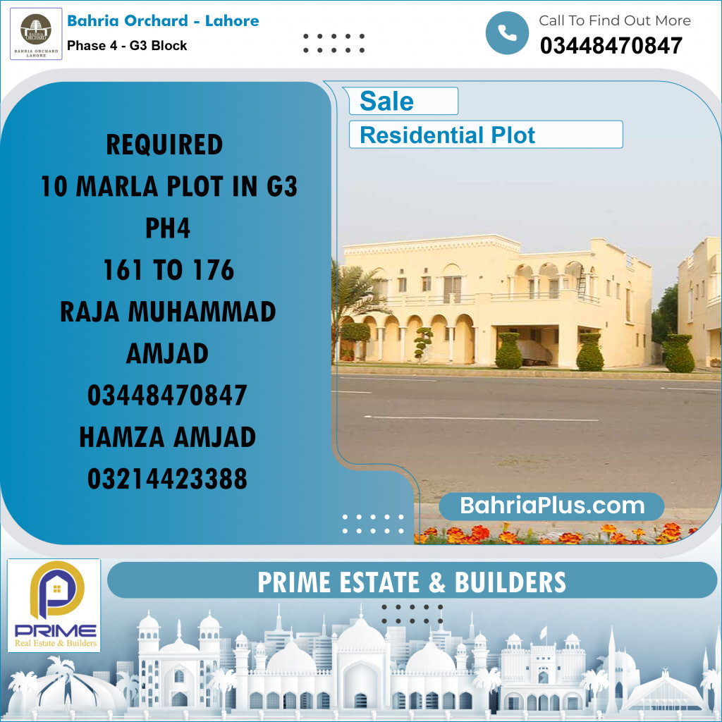 10 Marla Residential Plot for Sale in Phase 4 - G3 Block -  Bahria Orchard, Lahore - (BP-262521)