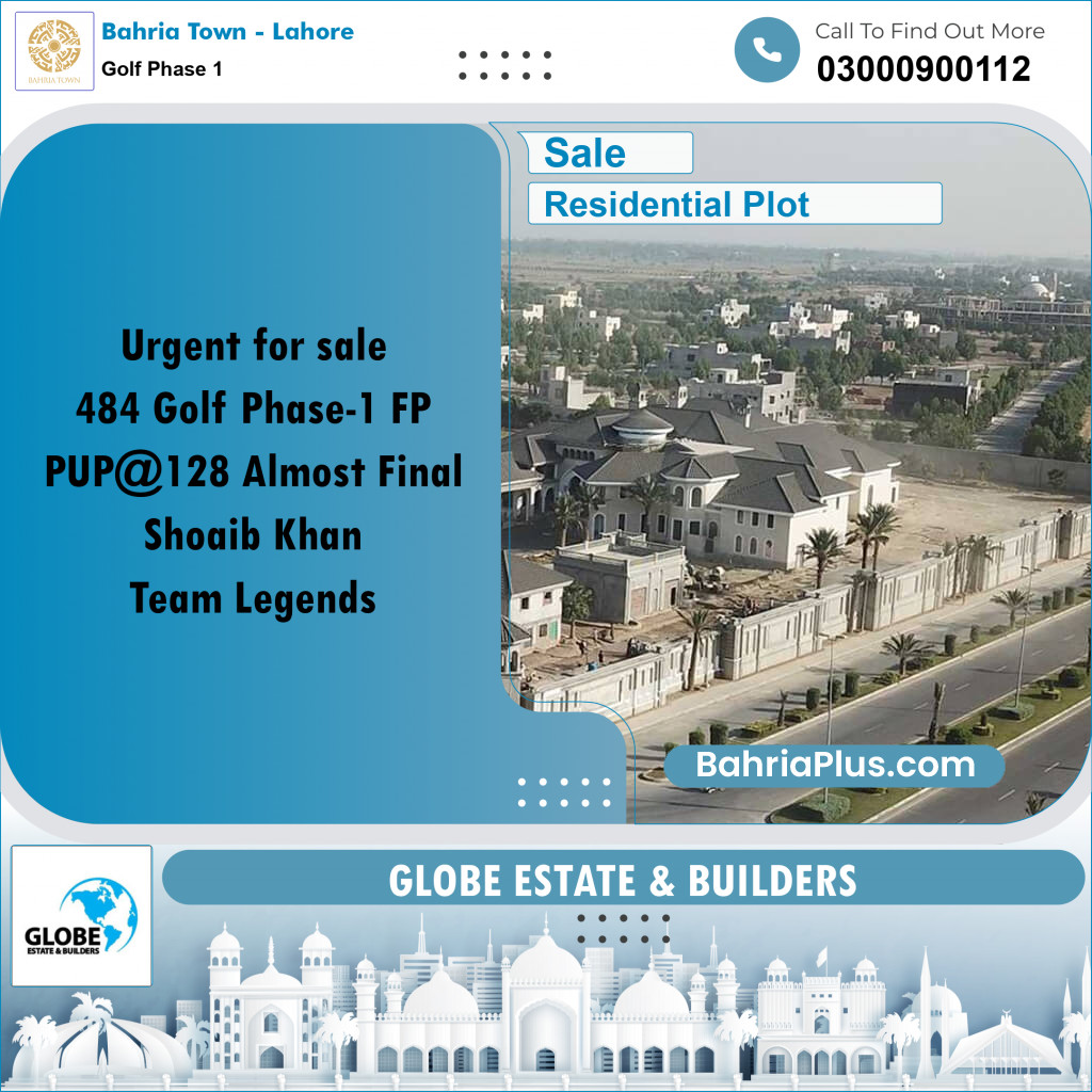 10 Marla Residential Plot for Sale in Golf Phase 1 -  Bahria Town, Lahore - (BP-262594)