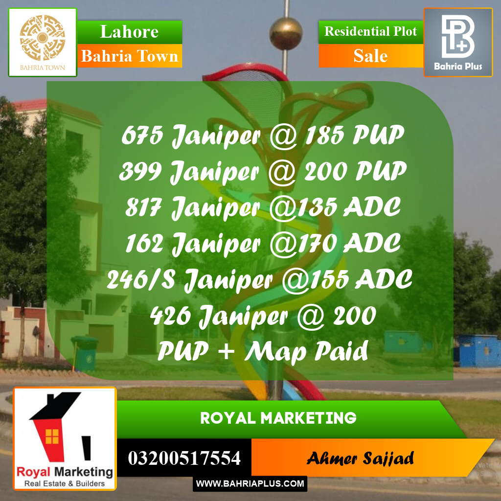 Residential Plot for Sale in Bahria Town, Lahore - (BP-262596)