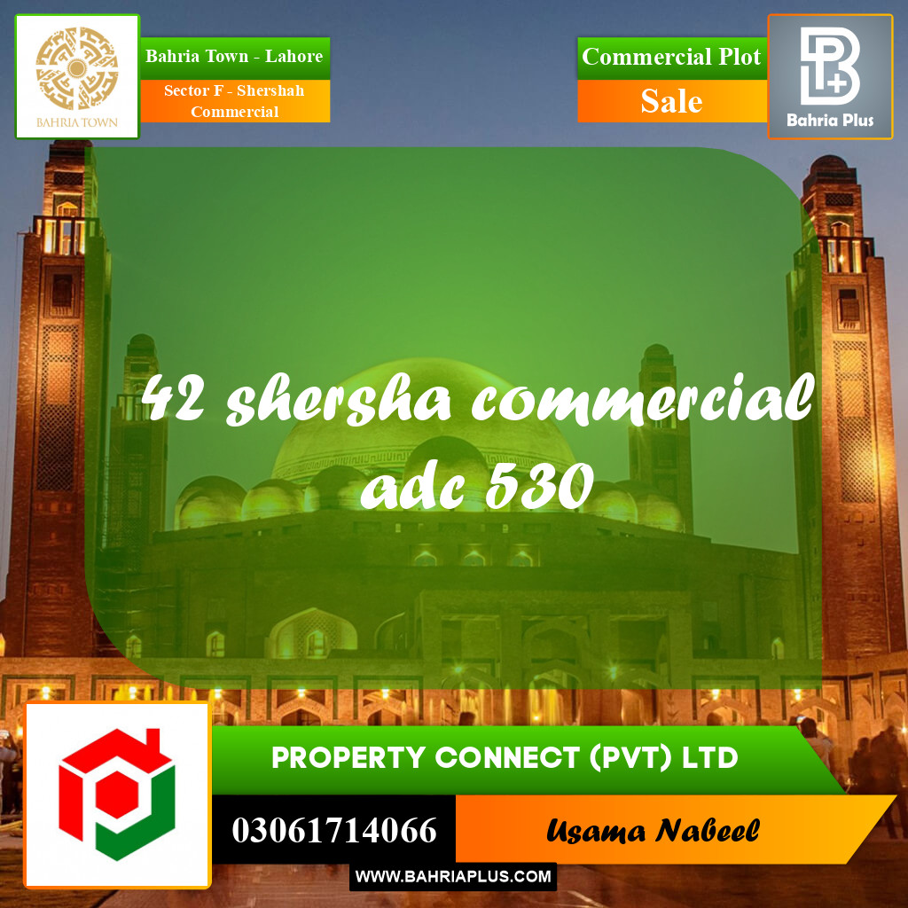 Commercial Plot for Sale in Sector F - Shershah Commercial -  Bahria Town, Lahore - (BP-262598)