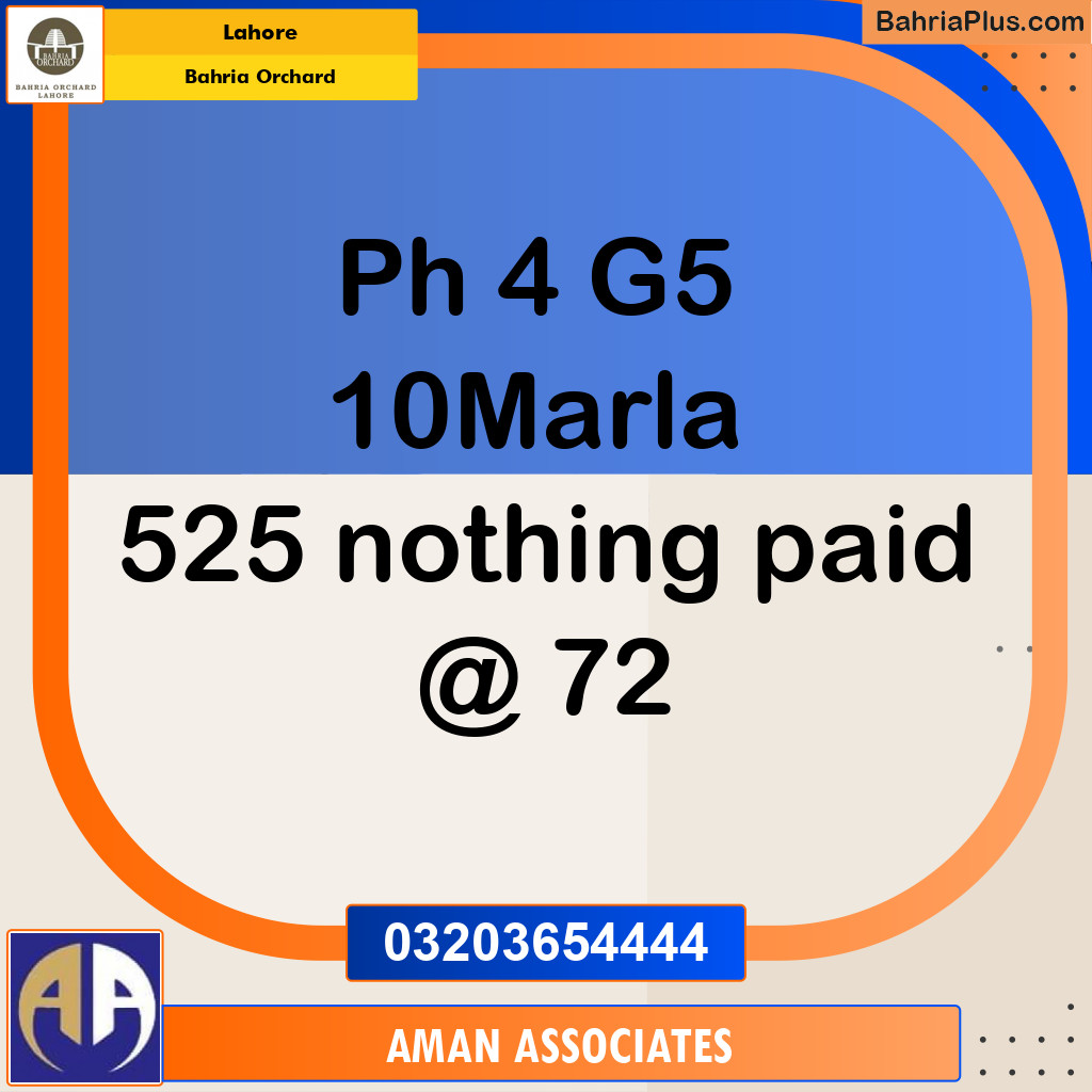 Residential Plot for Sale in Bahria Orchard, Lahore - (BP-262631)