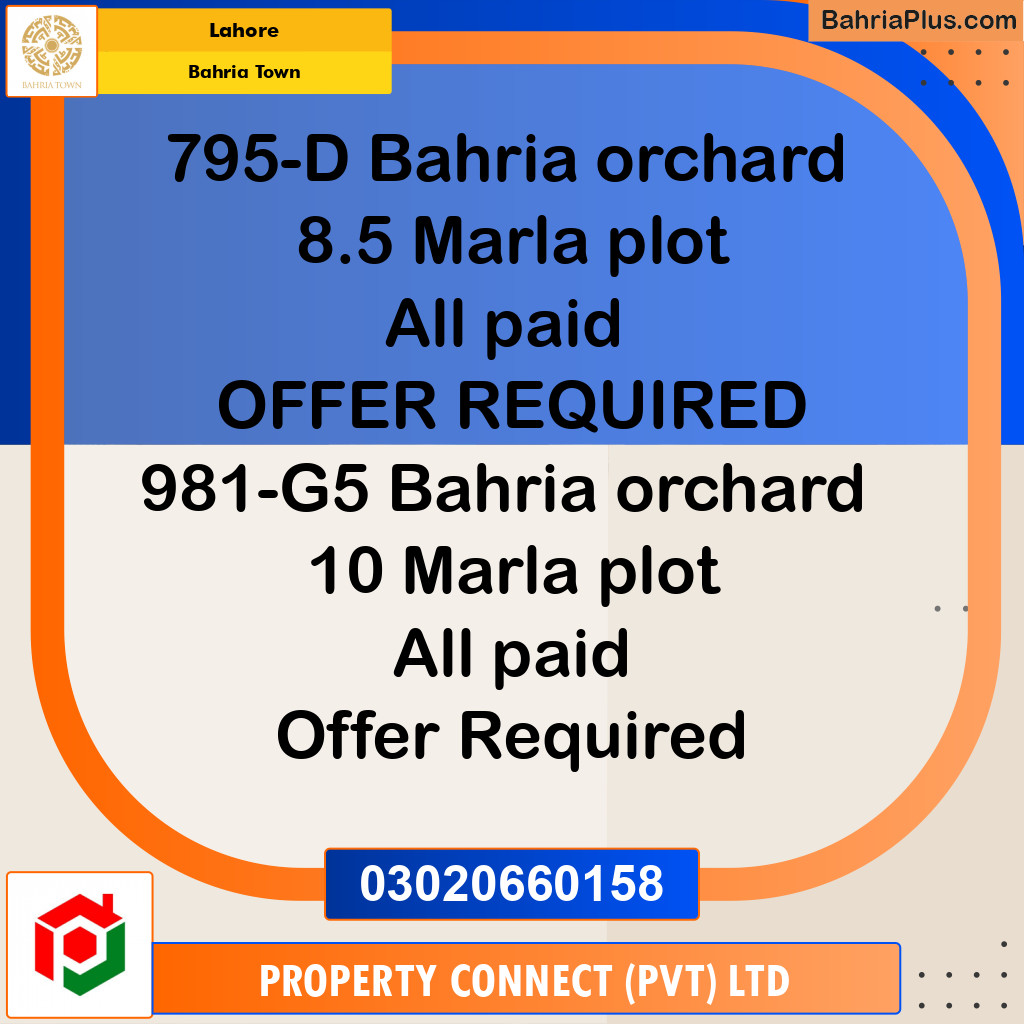 Residential Plot for Sale in Bahria Town, Lahore - (BP-262661)