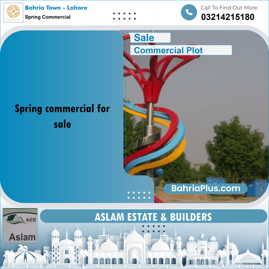 1 Marla Commercial Plot for Sale in Spring Commercial -  Bahria Town, Lahore - (BP-262758)