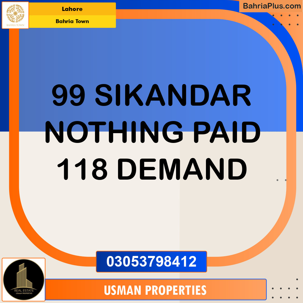 Residential Plot for Sale in Bahria Town, Lahore - (BP-262763)