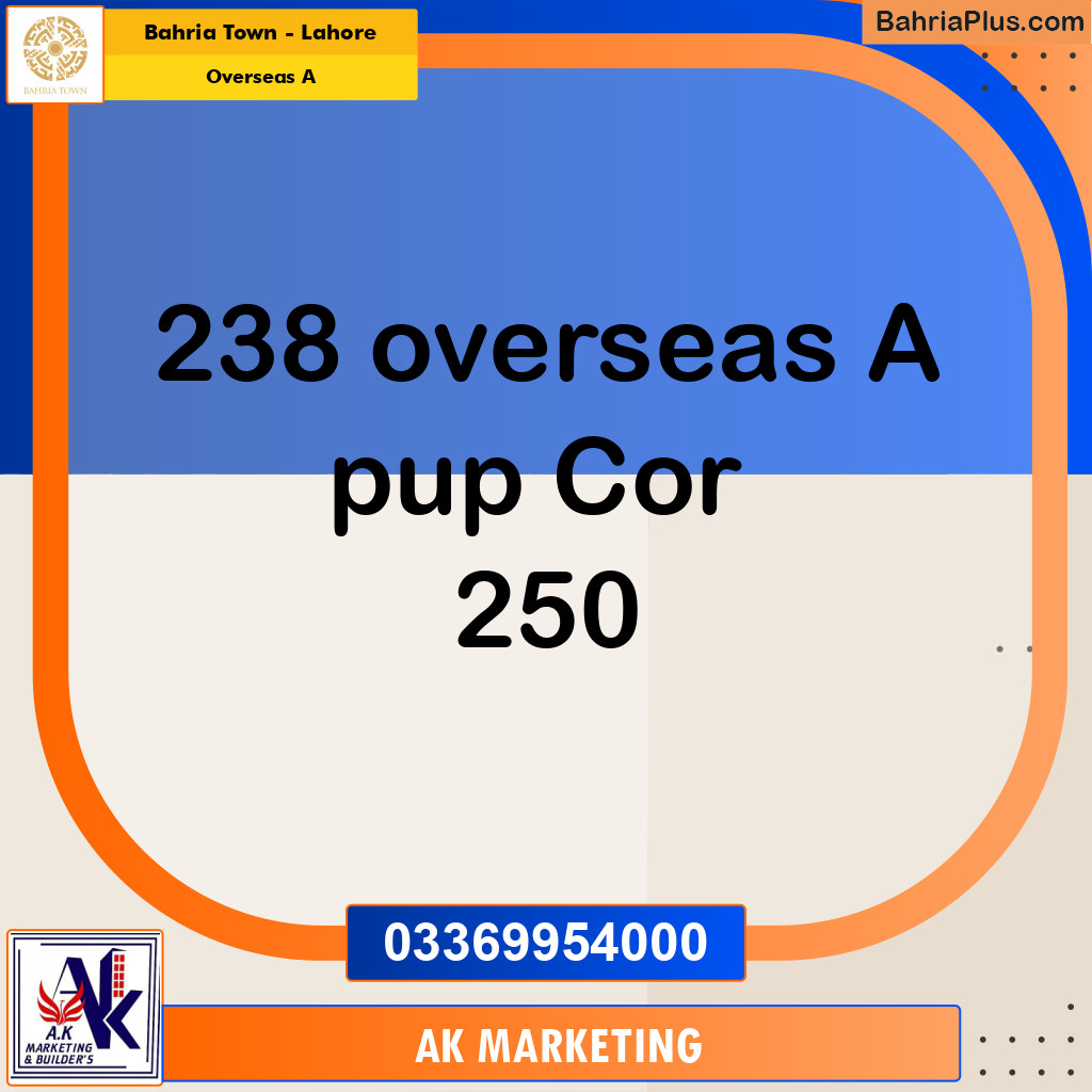 13 Marla Residential Plot for Sale in Overseas A -  Bahria Town, Lahore - (BP-262776)