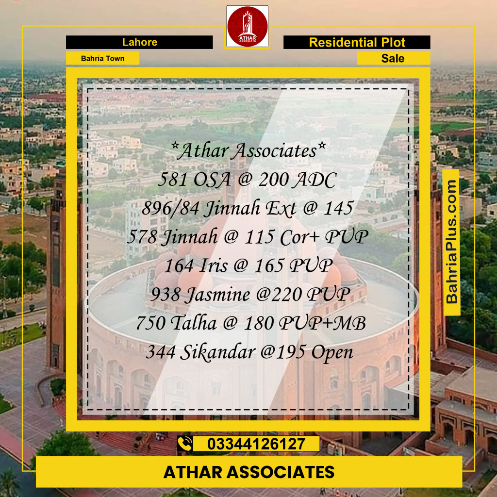 10 Marla Residential Plot for Sale in Bahria Town, Lahore - (BP-262800)